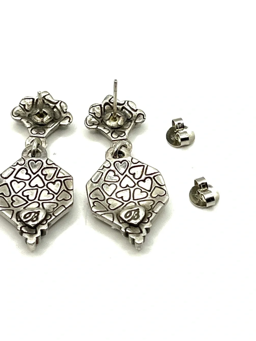 Brighton Silver and Gold Fleur-de-Lis Drop Earrings